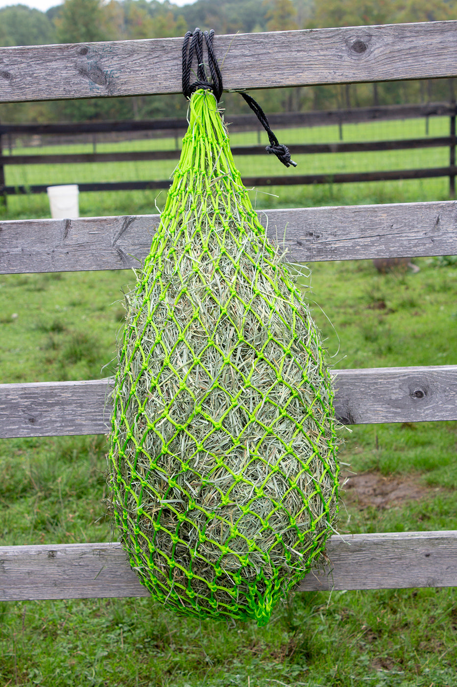 Hanging Hay Net for Horses and Livestock Green Color