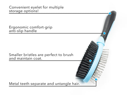 Double Sided Pet Grooming Brush by cuteNfuzzy® Features