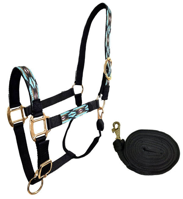 Tahoe Tack Patterned Nylon Adjustable Horse Halters with Matching 10’ Lead - 6 Month Warranty