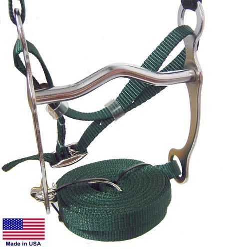 Nylon Halter Bridle Combo with Reins Made in USA Closeout Sale