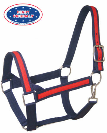 Derby Originals Heavy-Duty Triple Layer Two-Tone Nylon Horse Halters -Multiple Colors