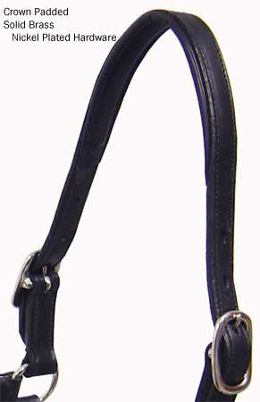 Paris Tack American Elite Series USA Leather Rhinestone Inlay Padded Halter