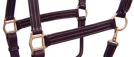 Derby Originals American Elegance Series Triple Stitch Adjustable Leather Halter - USA Leather