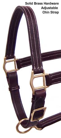 Derby Originals American Elegance Series Triple Stitch Adjustable Leather Halter - USA Leather