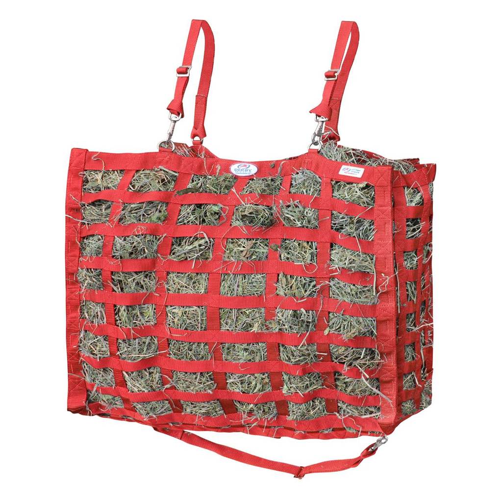 Paris Tack Large Superior Slow Feeder Horse Hay Bag with Super Tough Bottom  Red