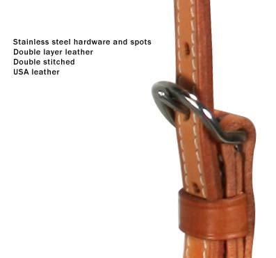 Tahoe Tack USA Leather Show Spotted High Country Western Slip Ear Headstall