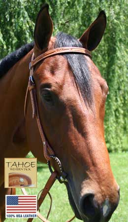 Tahoe Tack USA Leather Leaf Tooled Western Browband Headstall  Tooled Banner Image