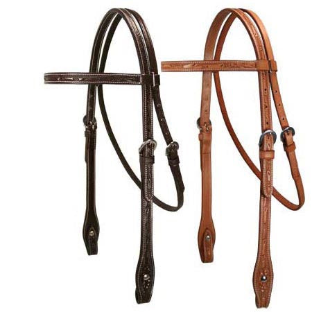 Tahoe Tack USA Leather Leaf Tooled Western Browband Headstall Main 