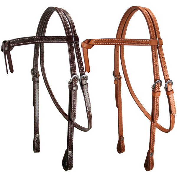 Tahoe Tack USA Leather Leaf Tooled Western Futurity Knot Browband Headstall