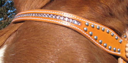 Hand-Inlaid Pink Swarovski Crystal Western Headstall