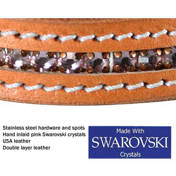 Tahoe Tack USA Leather Swarovski Crystal Inlaid Santa Slip Ear Crystal Headstall 