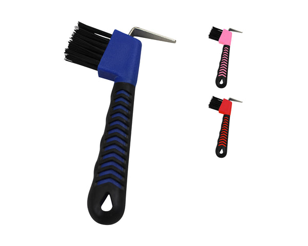 Derby Originals Soft Grip Horse Hoof Pick with Brush Available in Three Colors