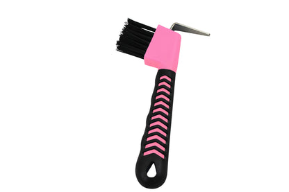 Derby Originals Soft Grip Horse Hoof Pick with Brush pink Color