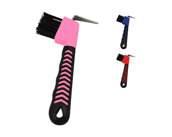 Derby Originals Soft Grip Horse Hoof Pick with Brush Available in Three Colors