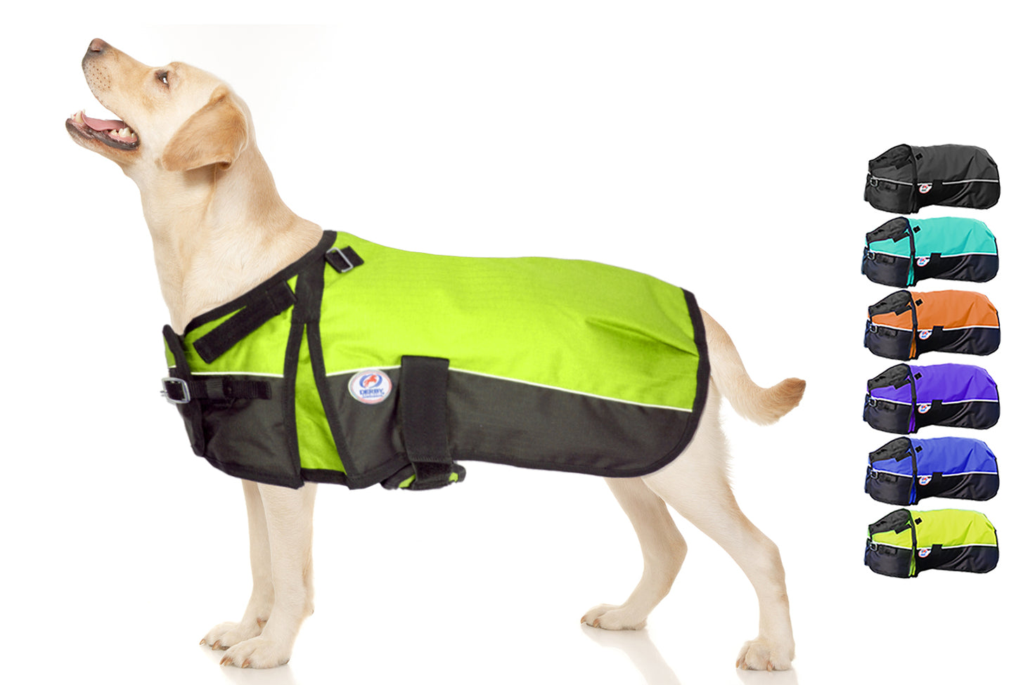 Horse-Tough Reflective 600D Waterproof Ripstop Nylon Winter Dog Coat large lime green
