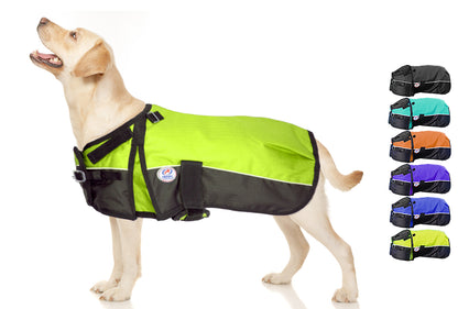 Horse-Tough Reflective 600D Waterproof Ripstop Nylon Winter Dog Coat large lime green