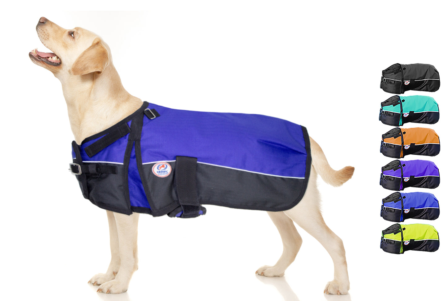 Horse-Tough Reflective 600D Waterproof Ripstop Nylon Winter Dog Coat royal blue