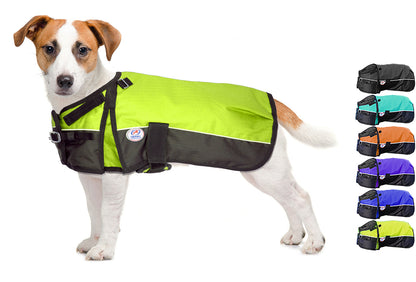 Derby Originals Adjust-to-Fit Horse-Tough Reflective 600D Waterproof Ripstop Nylon Winter Dog Coat  lime green