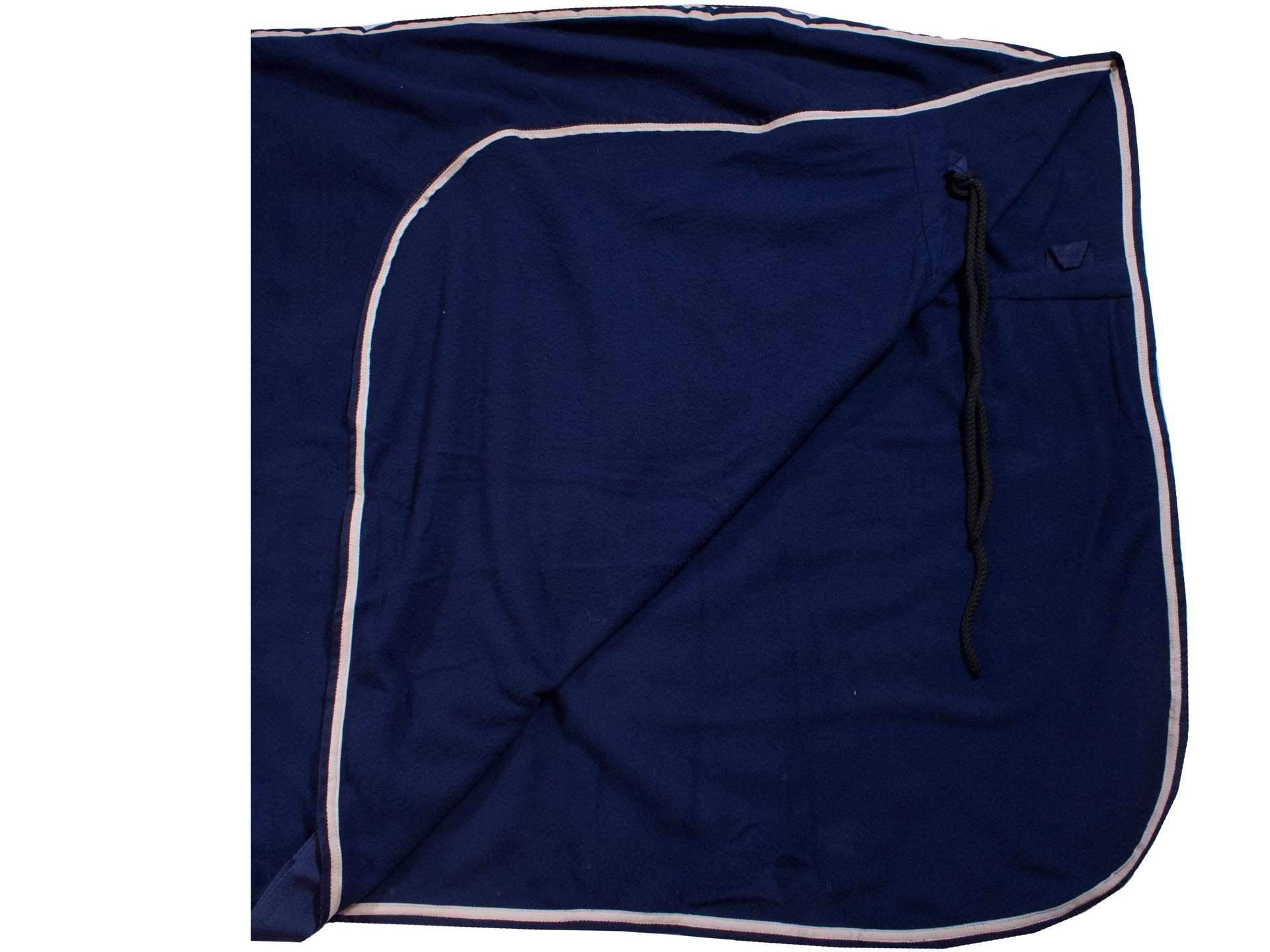 Derby Originals Fleece Cooler for Horses All Season Sheet & Blanket Liner with Crossed Surcingles Blue Color