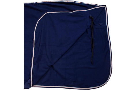 Derby Originals Fleece Cooler for Horses All Season Sheet & Blanket Liner with Crossed Surcingles Blue Color