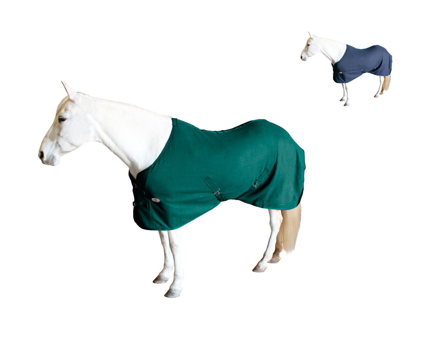 Derby Originals Fleece Cooler for Horses All Season Sheet & Blanket Liner with Crossed Surcingles Green Main