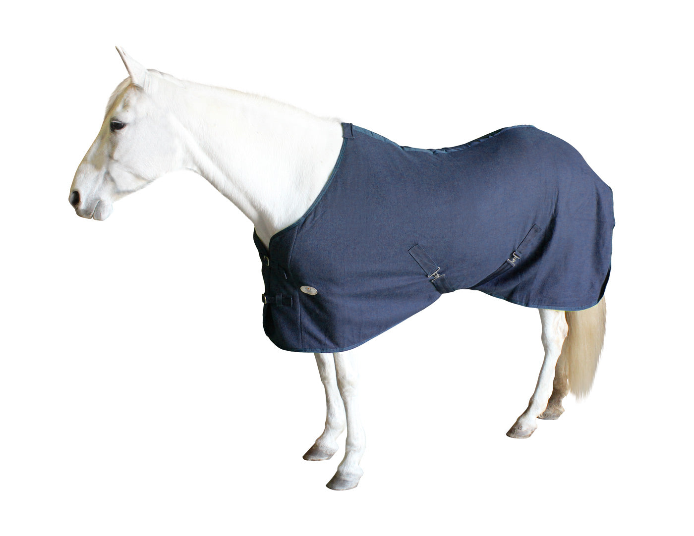 Derby Originals Fleece Cooler for Horses All Season Sheet & Blanket Liner with Crossed Surcingles Blue main