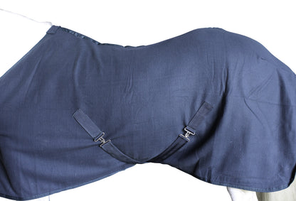 Derby Originals Fleece Cooler for Horses All Season Sheet & Blanket Liner with Crossed Surcingles Navy Blue side