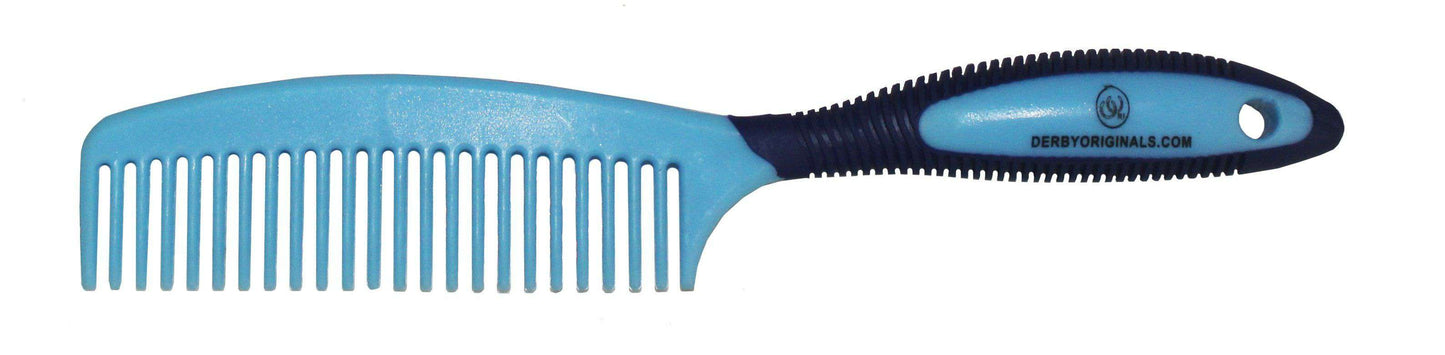 Derby Super Grip Mane and Tail Comb Blue Close Up