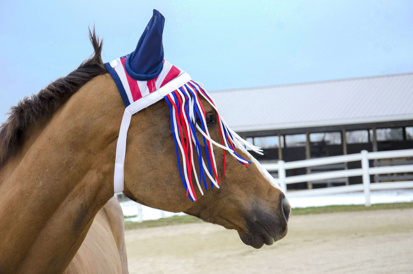 Derby Originals Premium Reflective Mesh Horse Fly Bonnet with Fringe and Soft Mesh Ears