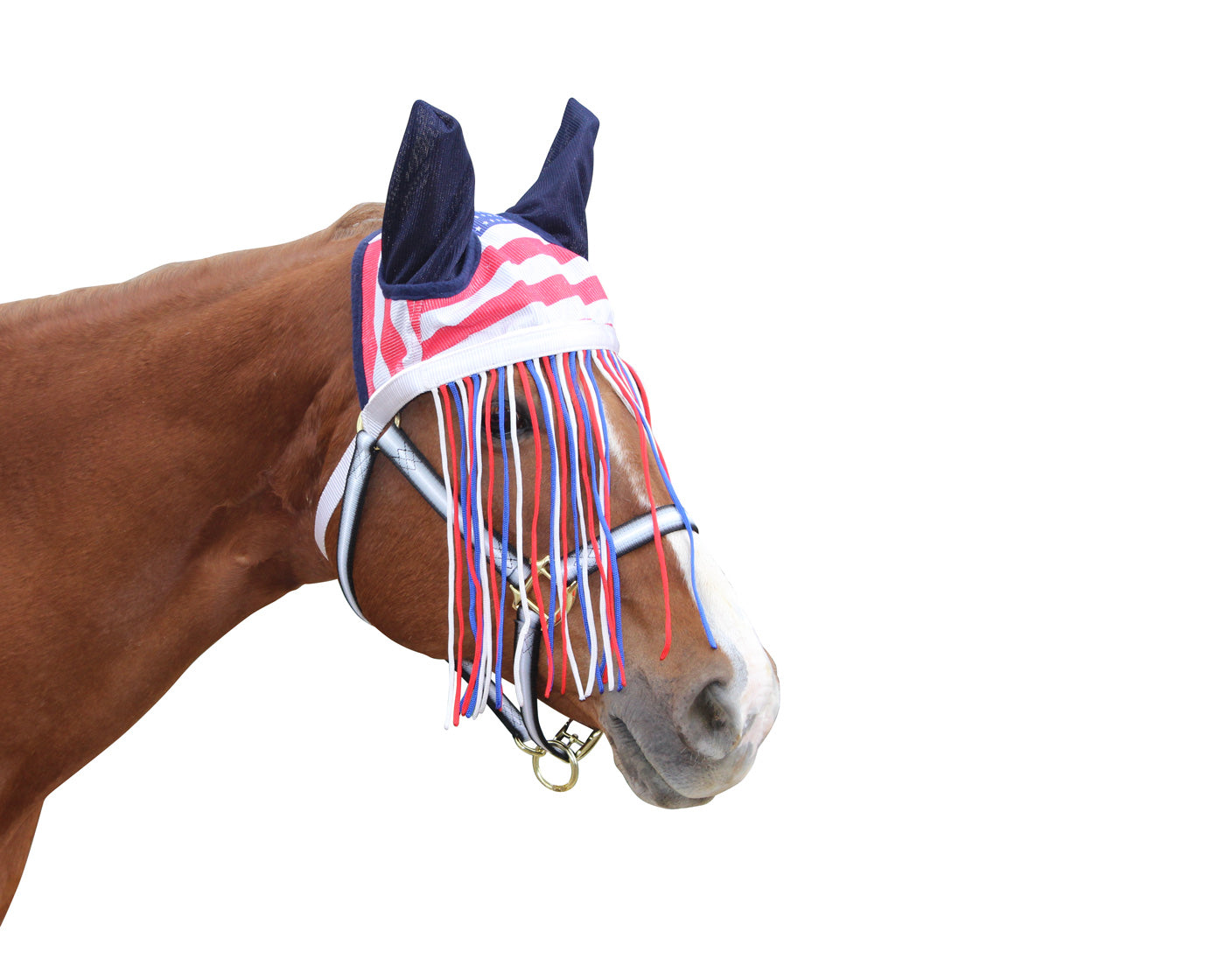Derby Originals Premium Reflective Mesh Horse Fly Bonnet with Fringe and Soft Mesh Ears