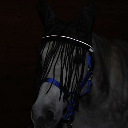 Reflective Mesh Horse Fly Bonnet with Fringe and Soft Mesh Ears