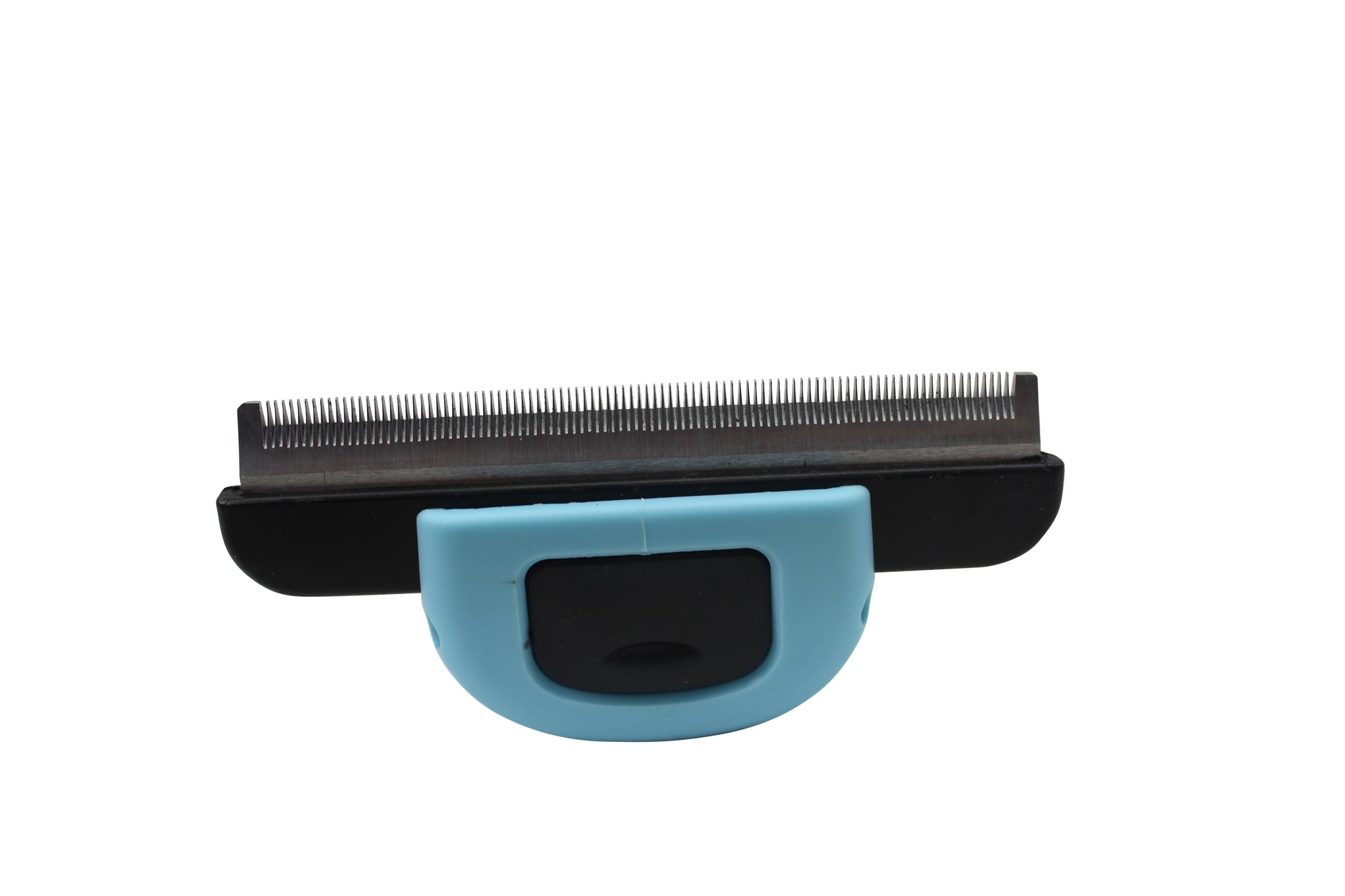 Deshedding Pet Grooming Comb in 2 Sizes by cuteNfuzzy® Close Up Teeth Blue Color