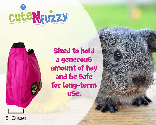 CuteNfuzzy Large Hay Bag for Rabbits and Guinea Pigs with 6 Month Warranty 15x15x5