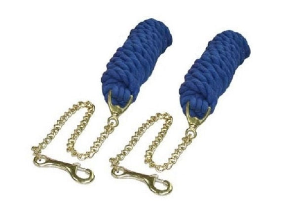 Derby Originals 10' Braided Cotton Lead Rope with 2' Stud Chain - Set of 2