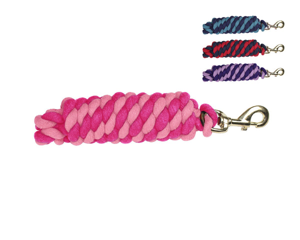 Derby Originals Pack of 2 Cotton Lead Ropes for Horses and Livestock, 10' long and 5/8