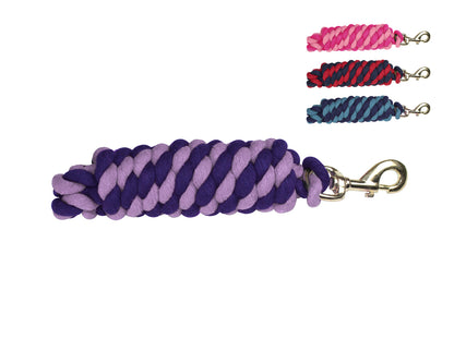 Multicolor 10’ Cotton Lead Ropes Lot of 2 with Rust Proof Brass Snaps