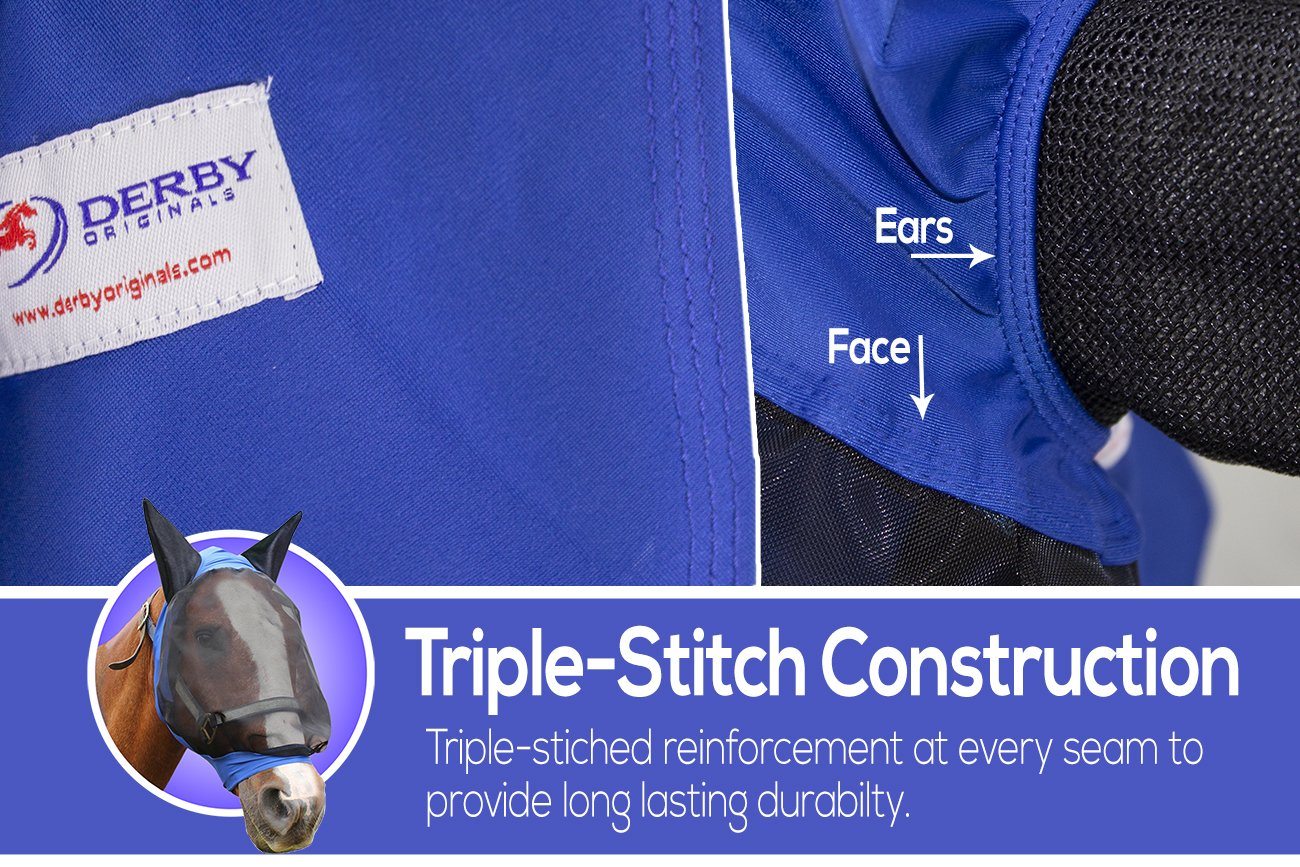 Soft Mesh Lycra Horse Fly Mask with Ears