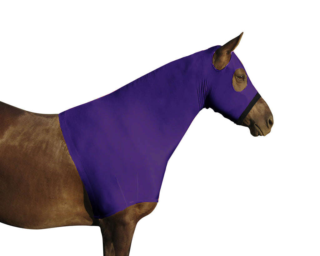 Lycra Sleazy Slicker Hood Neck Cover with Zipper plum purple