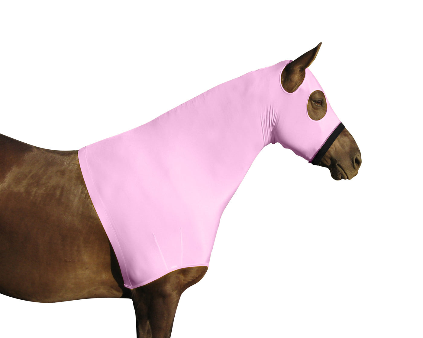 Lycra Sleazy Slicker Hood Neck Cover with Zipper soft pink