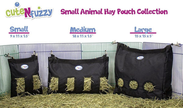 CuteNfuzzy Medium Hay Bag for Guinea Pigs and Rabbits with 6 Month Warranty 18x11x1.5