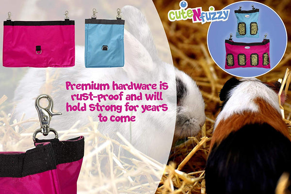 CuteNfuzzy Medium Hay Bag for Guinea Pigs and Rabbits with 6 Month Warranty 18x11x1.5