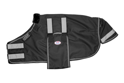 Derby Originals Reflective Safety No Hardware Foal & Mini Horse Winter Turnout Blanket 1200D Medium Weight black main