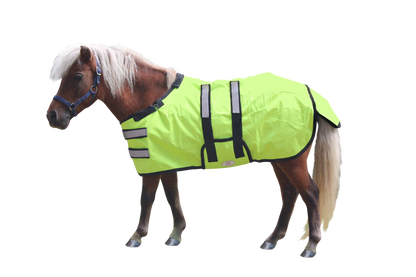 Derby Originals Reflective Safety No Hardware Winter Foal Turnout Blanket Lime Green