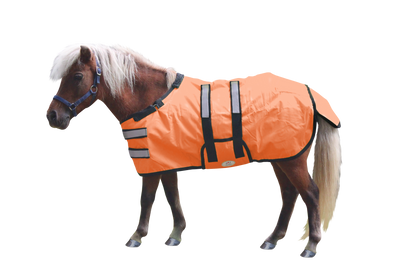 Derby Originals Reflective Safety No Hardware Winter Foal Turnout Blanket Orange Main