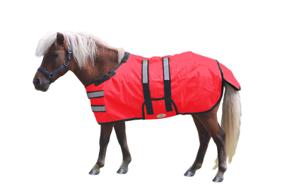 Derby Originals Reflective Safety No Hardware Winter Foal Turnout Blanket Red Main