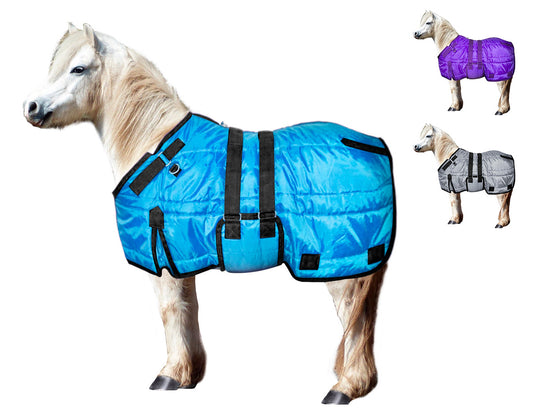 Derby Originals Wind Storm Closed Front Medium Weight Winter Mini Horse Pony Stable Blanket  Blue Swatch