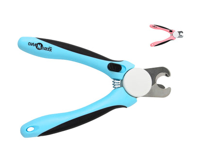 Professional Heavy Duty Pet Nail Clipper w Nail File by cuteNfuzzy Blue Color Set