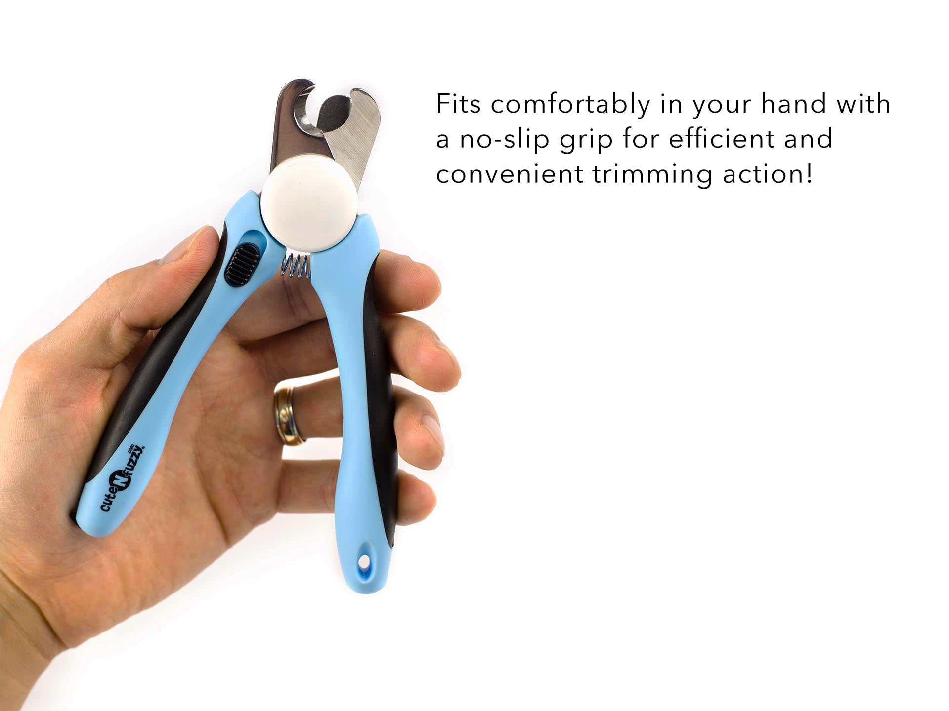 Professional Heavy Duty Pet Nail Clipper w Nail File by cuteNfuzzy Comfort Handle