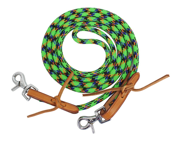 Tahoe Tack Nylon Barrel Reins with USA Leather Ends Closeout