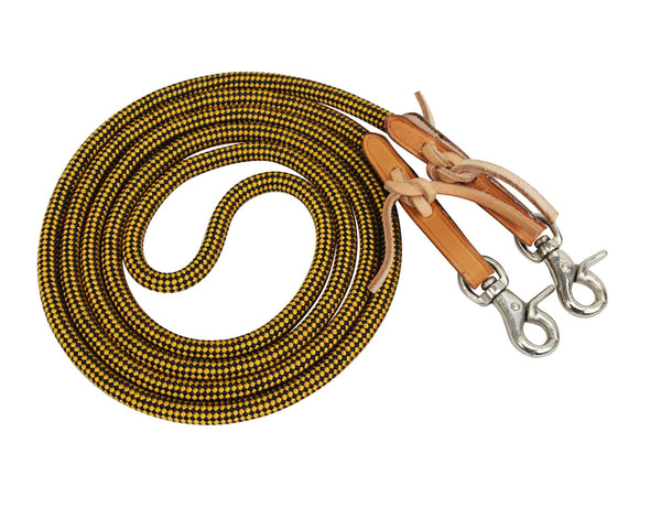 Tahoe Tack Nylon Barrel Reins with USA Leather Ends Closeout